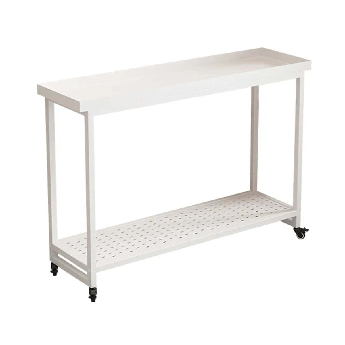 Simple White 2-Tier Rectangular Metal Sliding Plant Stand — 2 / Black