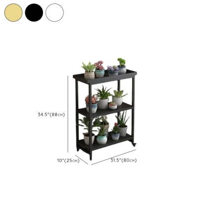 Simple White 2-Tier Rectangular Metal Sliding Plant Stand — 3 / Gloss White
