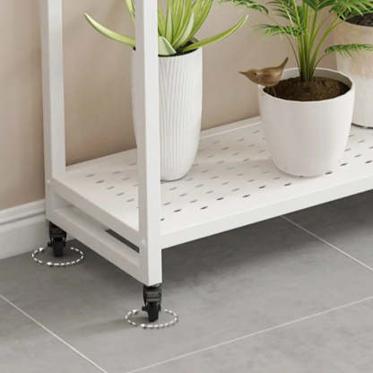 Simple White 2-Tier Rectangular Metal Sliding Plant Stand — 2 / Gold