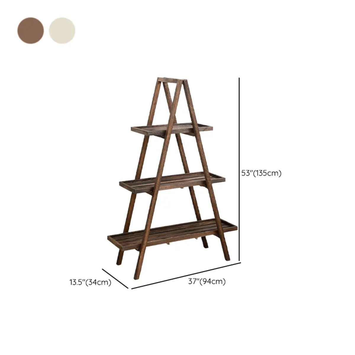 Brown A-Frame Wood Multi-Tier Crate Plant Stand