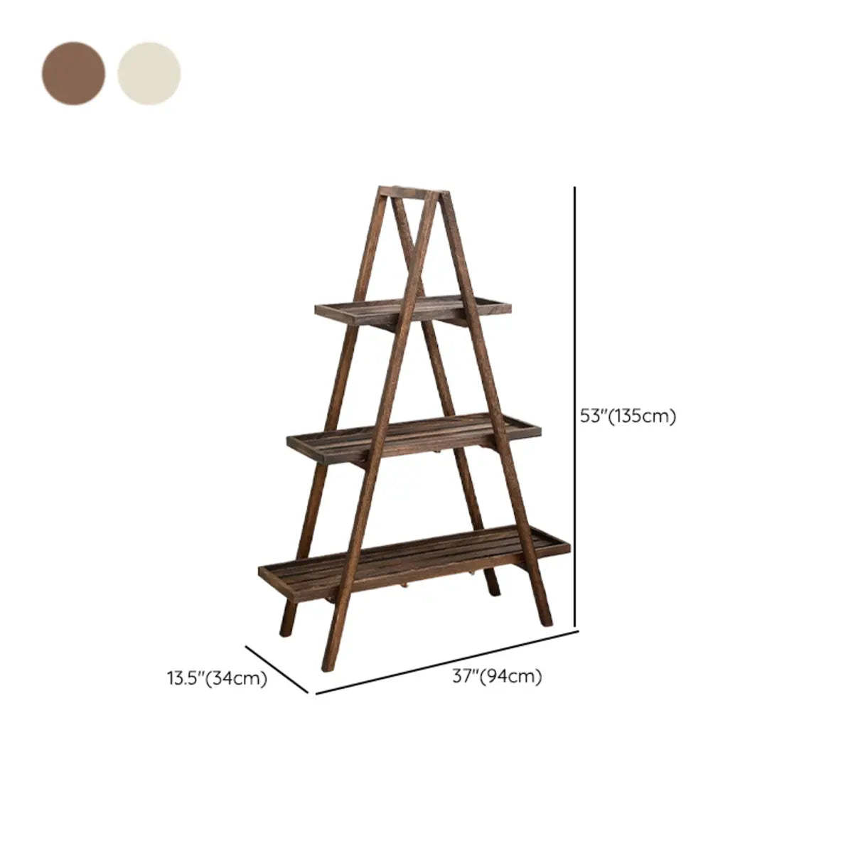 Brown A-Frame Wood Multi-Tier Crate Plant Stand