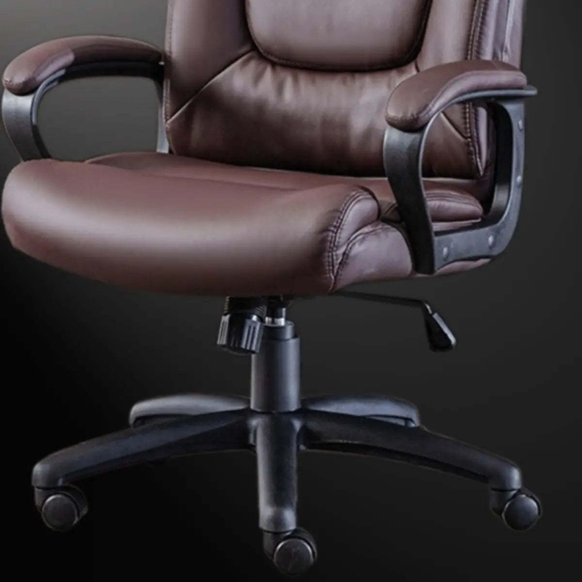 Simple Black Adjustable Ergonomic Leather Office Chair