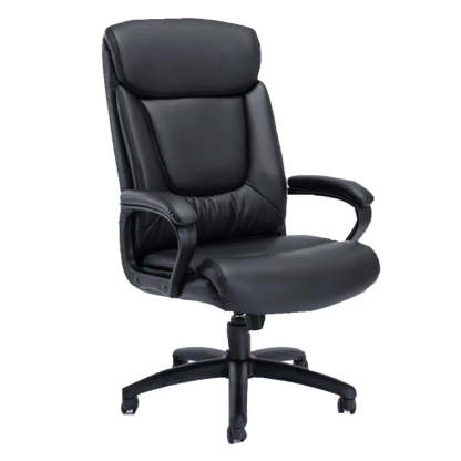 Simple Black Adjustable Ergonomic Leather Office Chair — Brown
