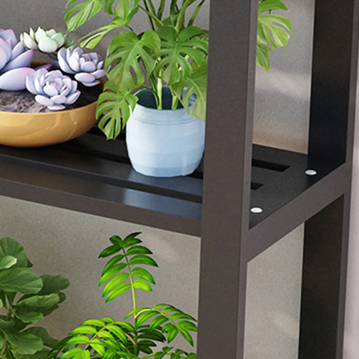 Simple Black Metal Waterproof Plant Stand