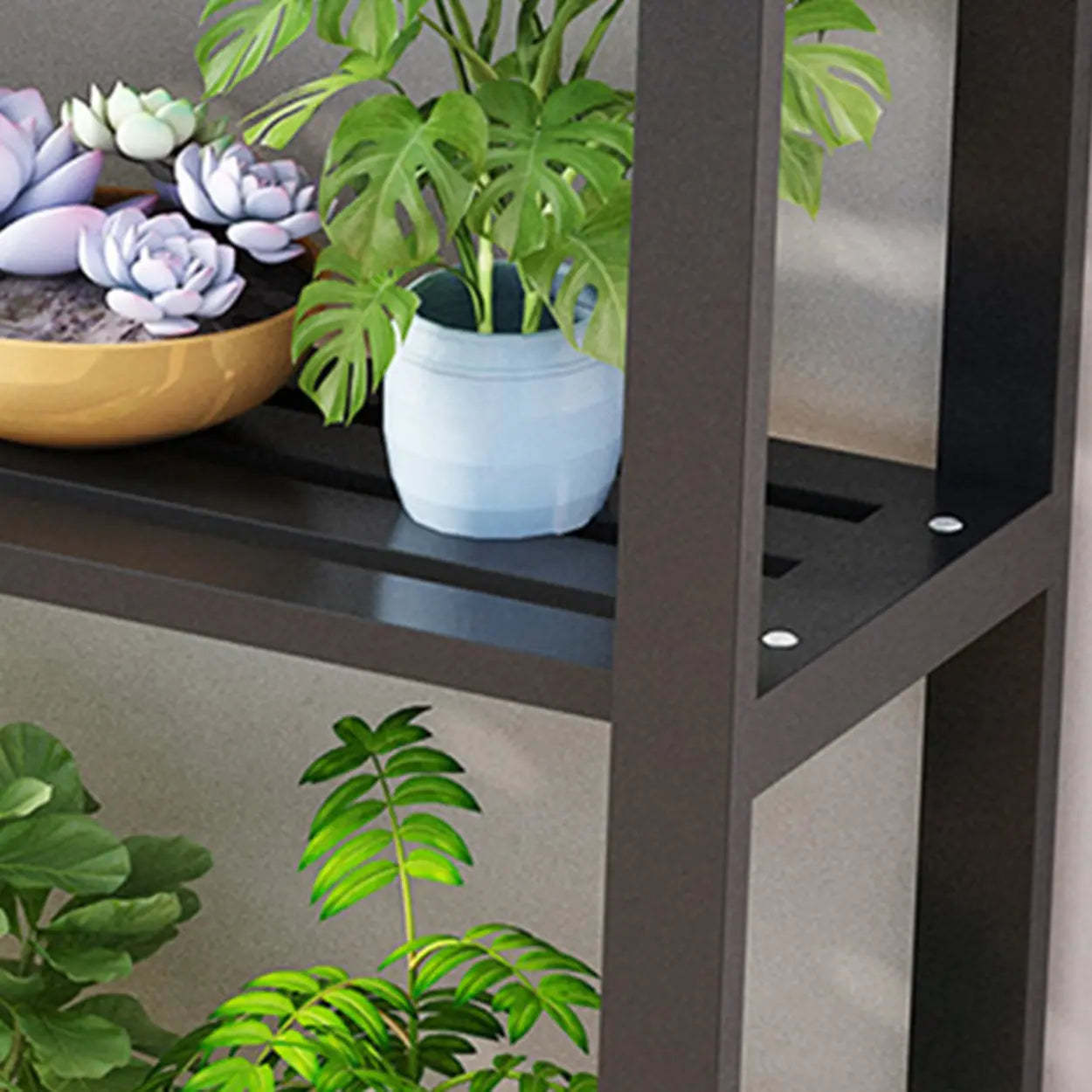 Simple Black Metal Waterproof Plant Stand