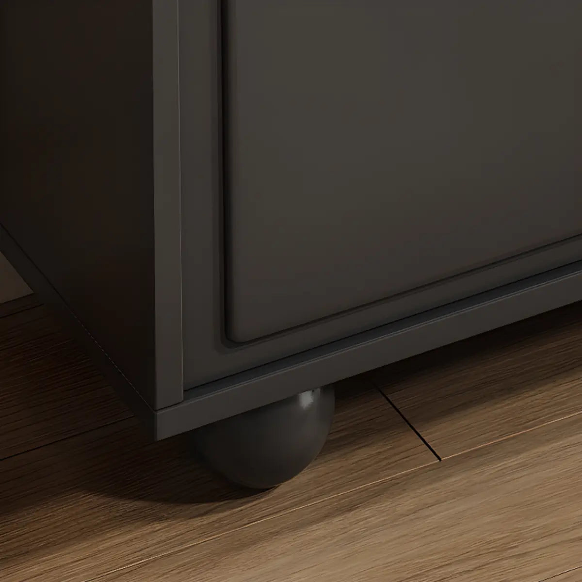Simple Black Wood Drawer Shelf Buffet