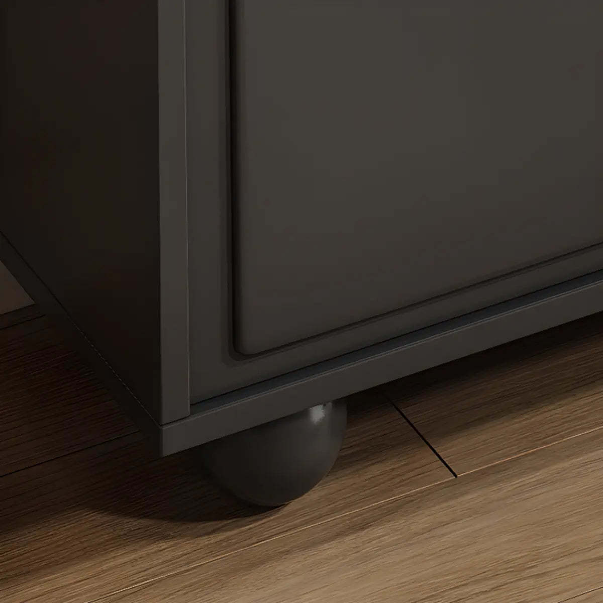 Simple Black Wood Drawer Shelf Buffet