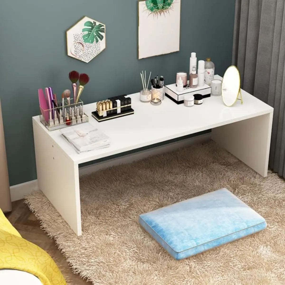 Modern sled rectangle wood coffee tables — 39.5" L x 19.5" W