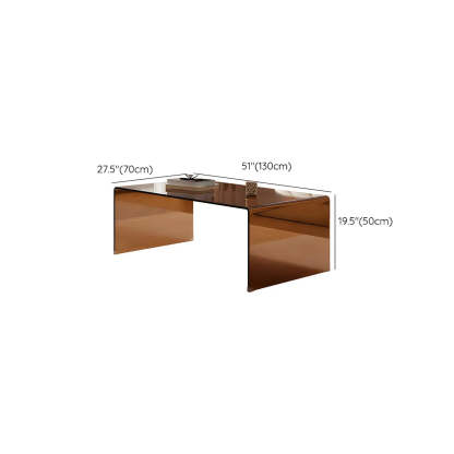 Brown Glass Rectangular Sledge Coffee Table
