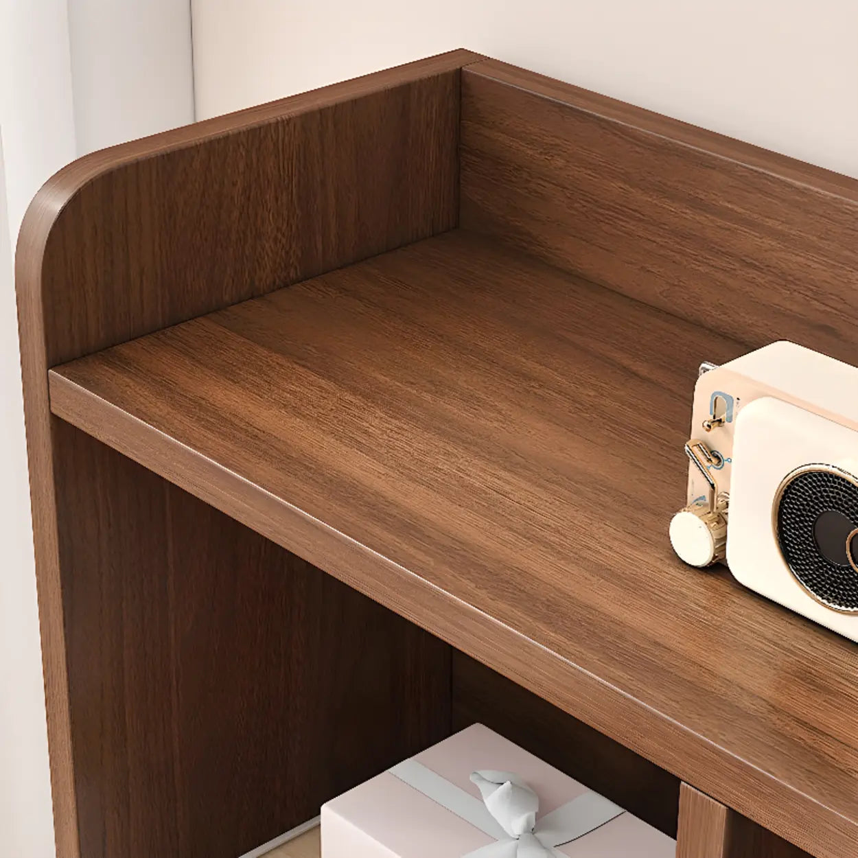 Simple Brown Horizontal Wood Short Bookcase
