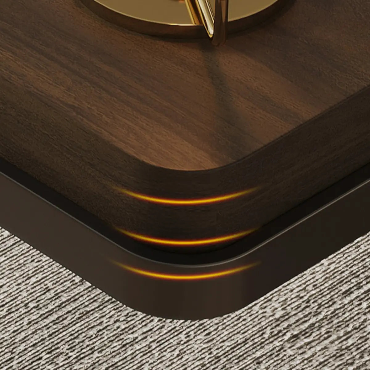 Simple Brown Wood Rectangle Sled Computer Desk