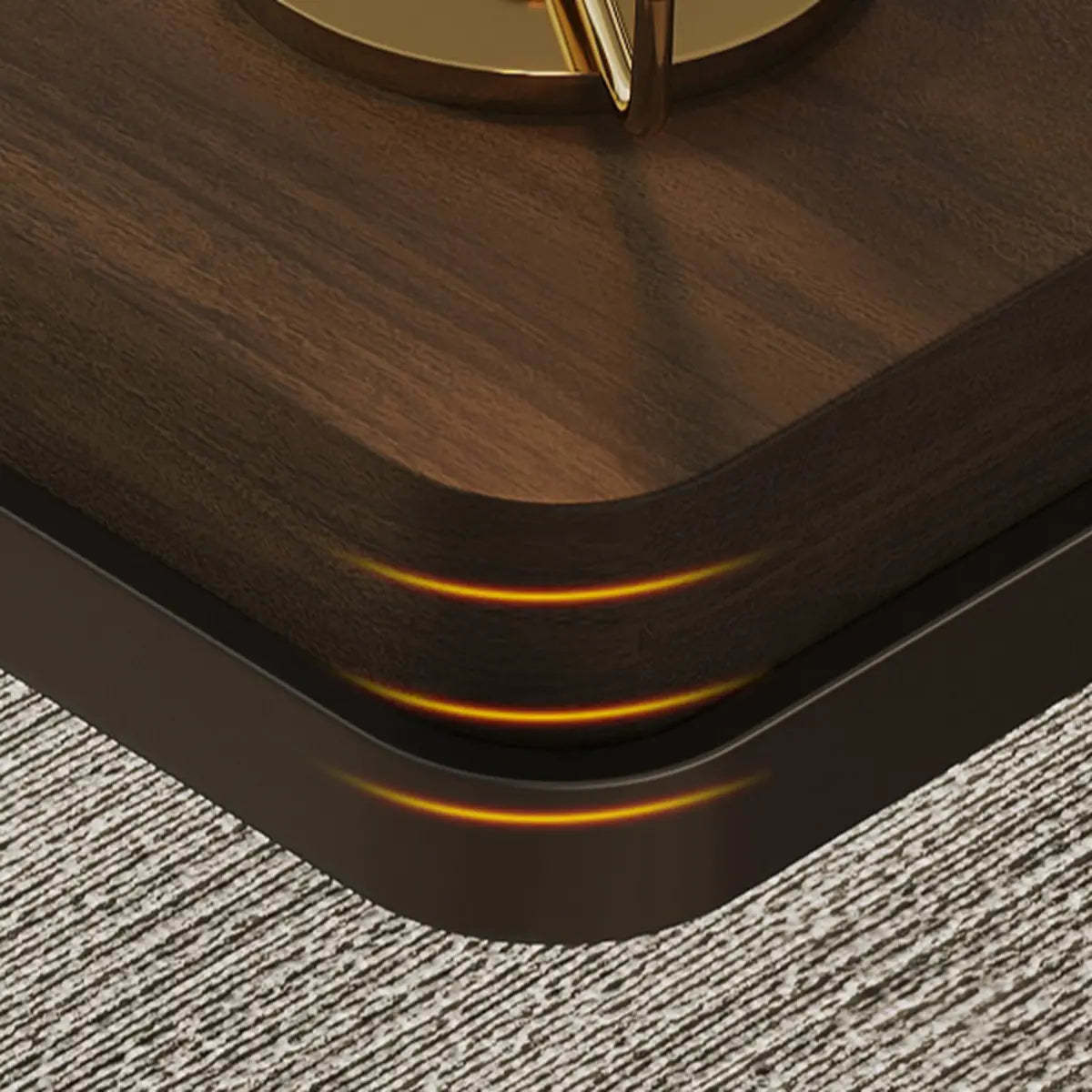 Simple Brown Wood Rectangle Sled Computer Desk