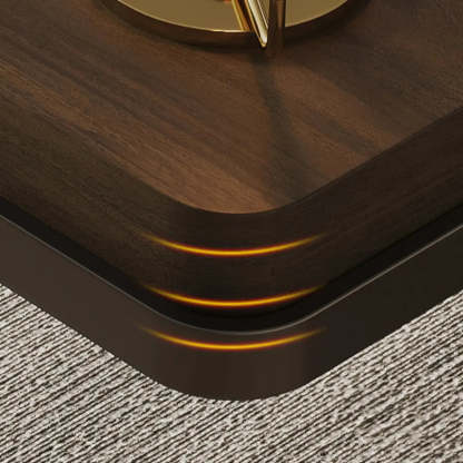 Simple Brown Wood Rectangle Sled Computer Desk