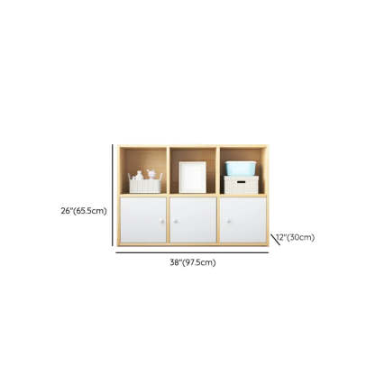 Simple Closed-Back Cube Wood Wide Bookcase