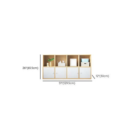 Simple Closed-Back Cube Wood Wide Bookcase