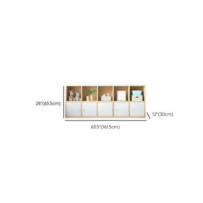 Simple Closed-Back Cube Wood Wide Bookcase