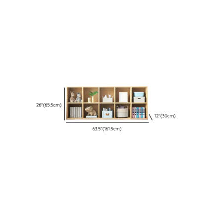Simple Closed-Back Cube Wood Wide Bookcase