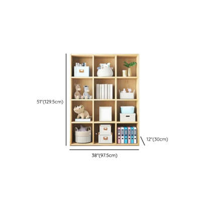 Simple Closed-Back Cube Wood Wide Bookcase