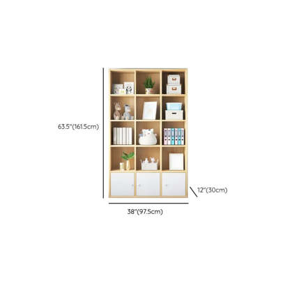 Simple Closed-Back Cube Wood Wide Bookcase