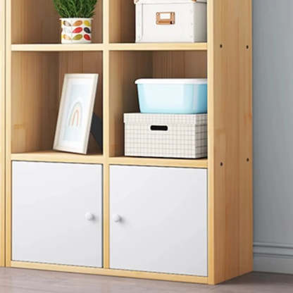 Simple Closed-Back Cube Wood Wide Bookcase — Cabinet Not Included