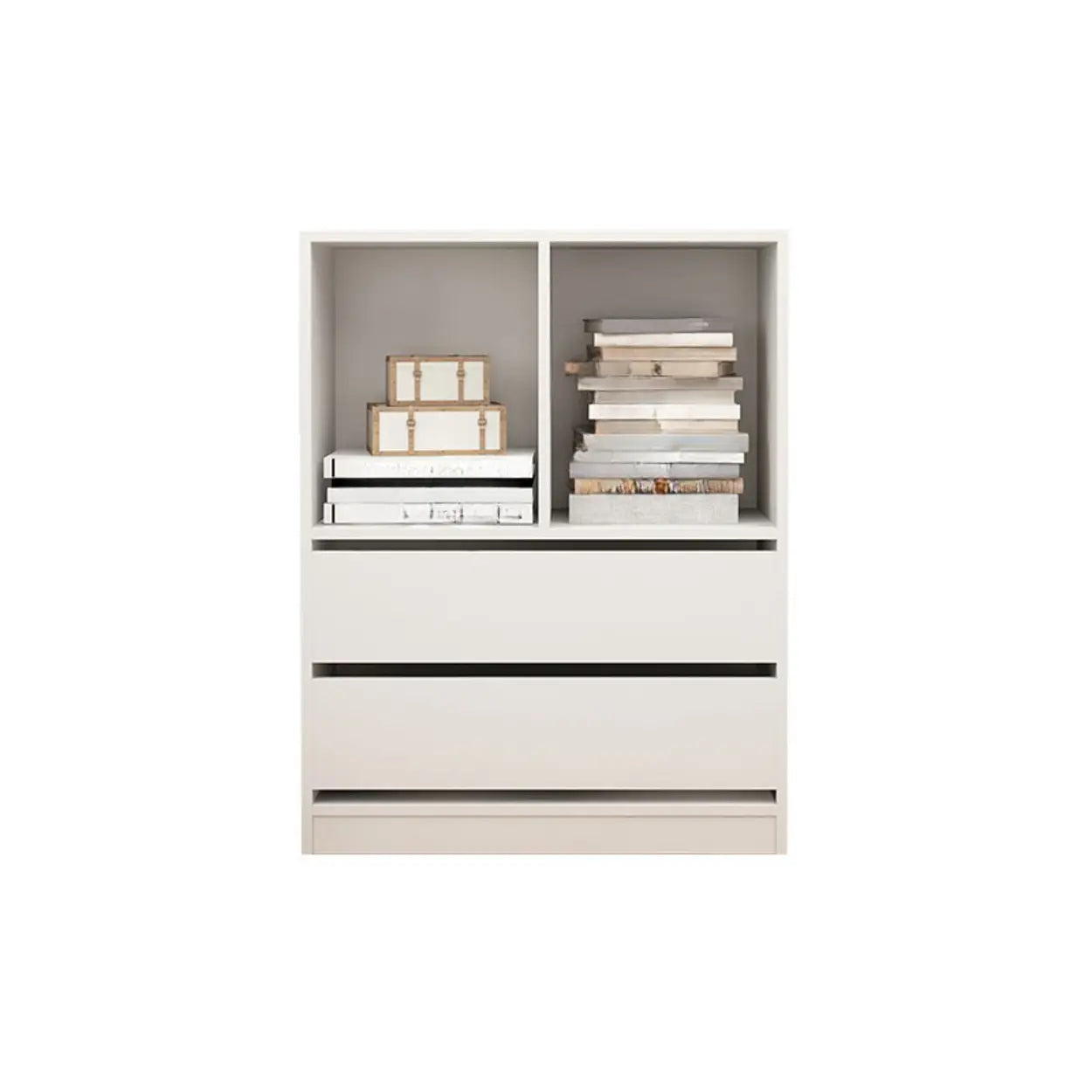 Simple Closed-Back Rectangular Wood Wide Bookcase