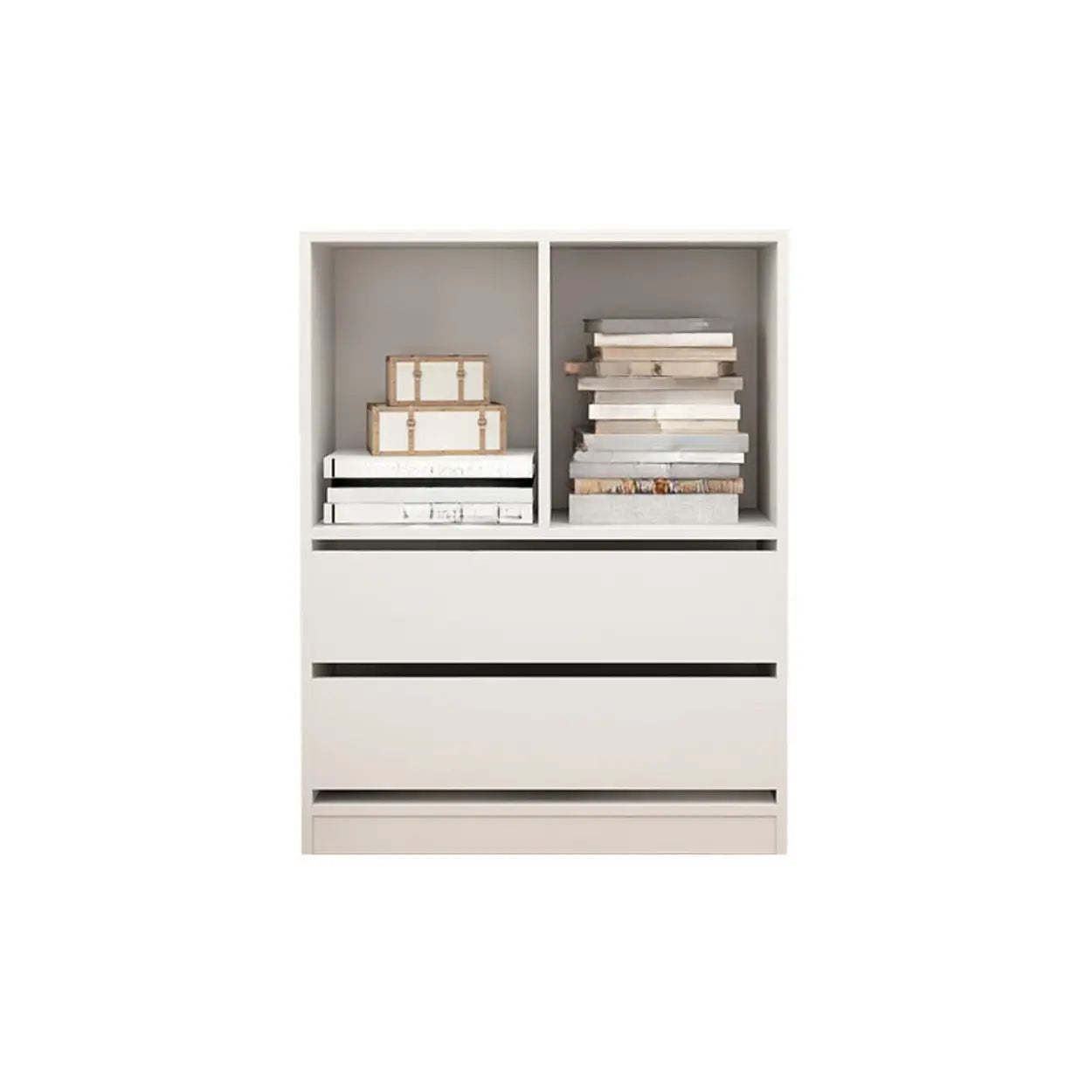 Simple Closed-Back Rectangular Wood Wide Bookcase