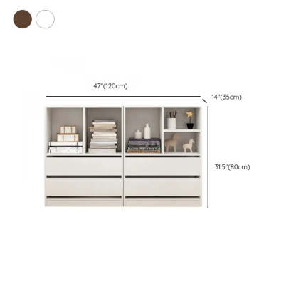 Simple Closed-Back Rectangular Wood Wide Bookcase