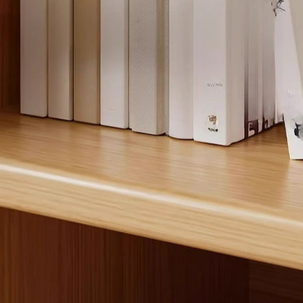 Modular Cube Wood Wide Bookcase — Nut-Brown