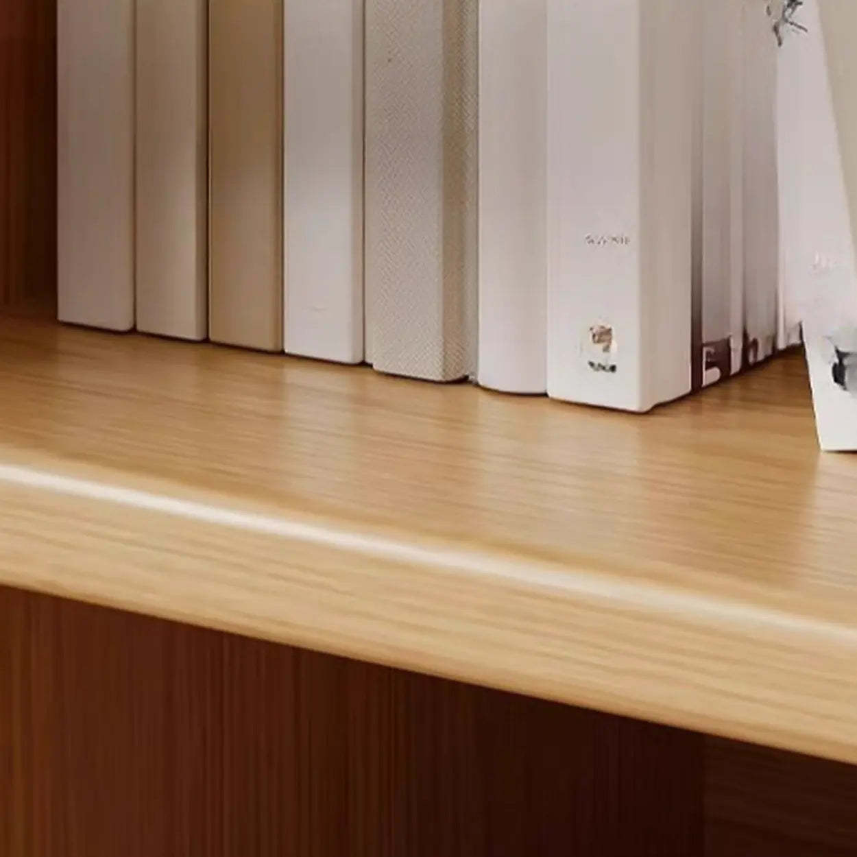 Modular Cube Wood Wide Bookcase — Nut-Brown