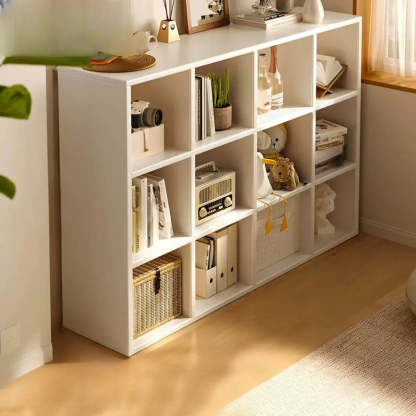 Modular Cube Wood Wide Bookcase — Natural