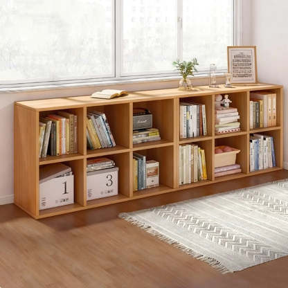 Modular Cube Wood Wide Bookcase