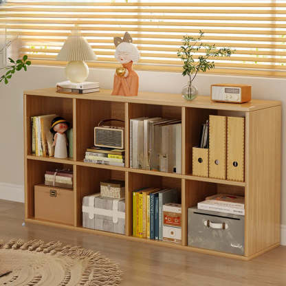 Modular Cube Wood Wide Bookcase