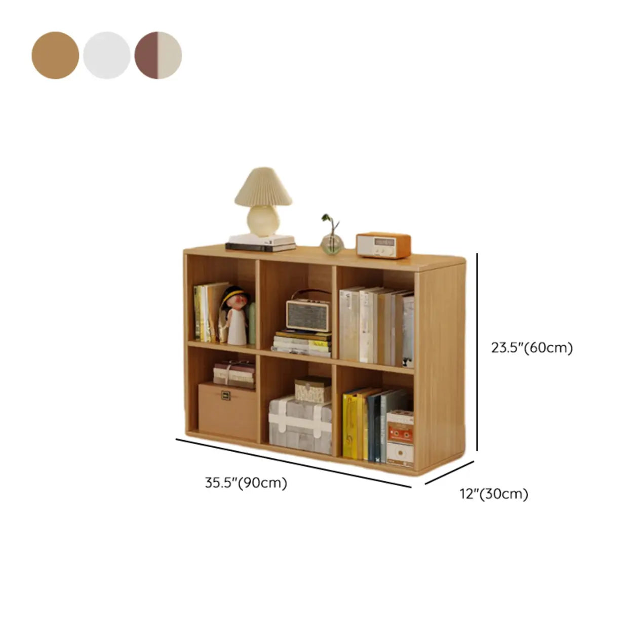 Modular Cube Wood Wide Bookcase