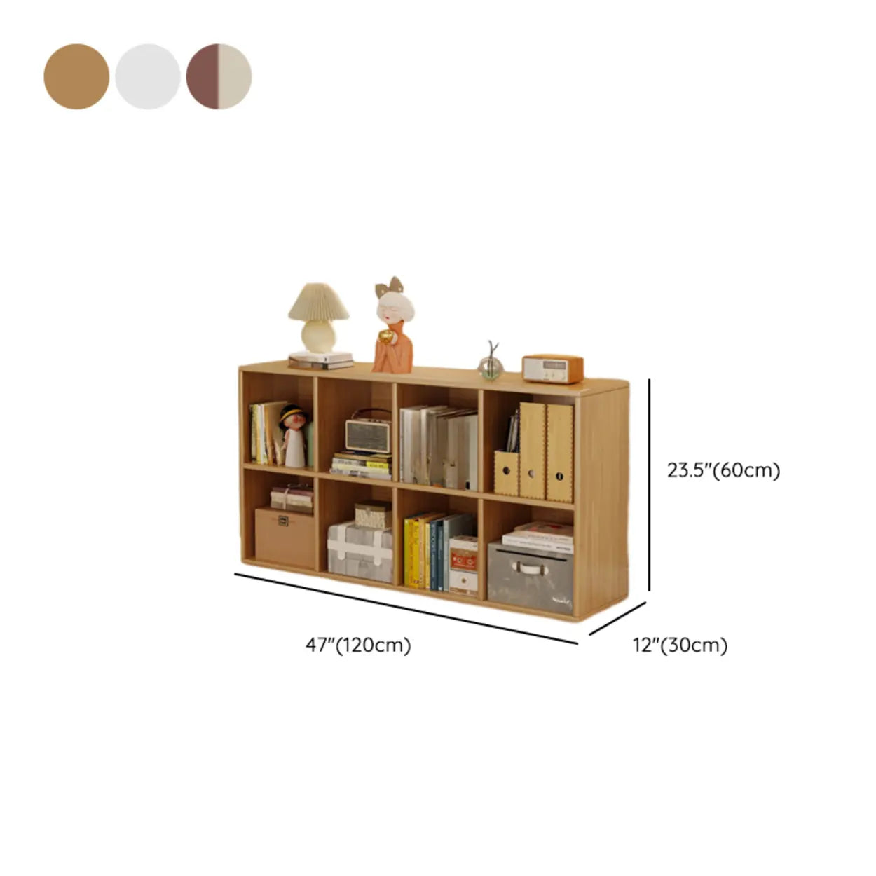 Modular Cube Wood Wide Bookcase