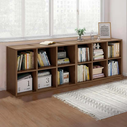 Modular Cube Wood Wide Bookcase — White