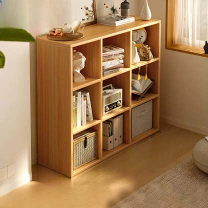 Modular Cube Wood Wide Bookcase — White