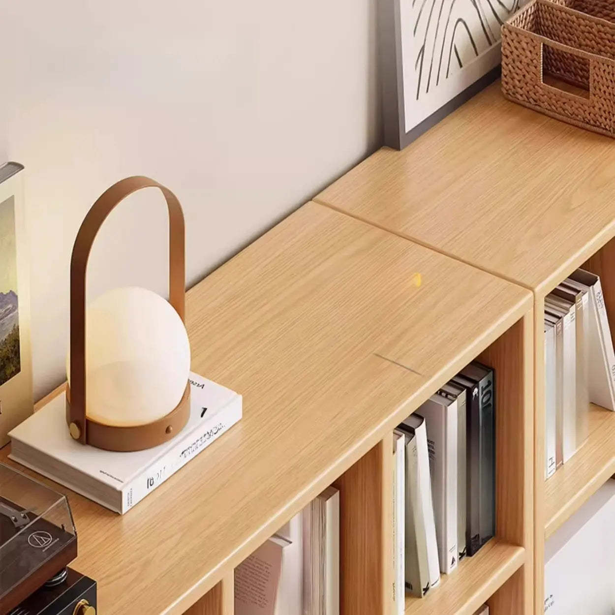 Modular Cube Wood Wide Bookcase — White