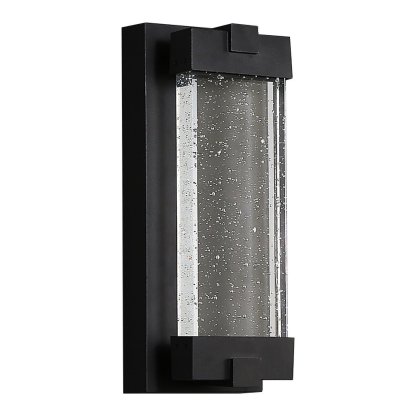 Rectangular Bubbles Crystal Waterproof COB Black Outdoor Wall Lights-Lighom