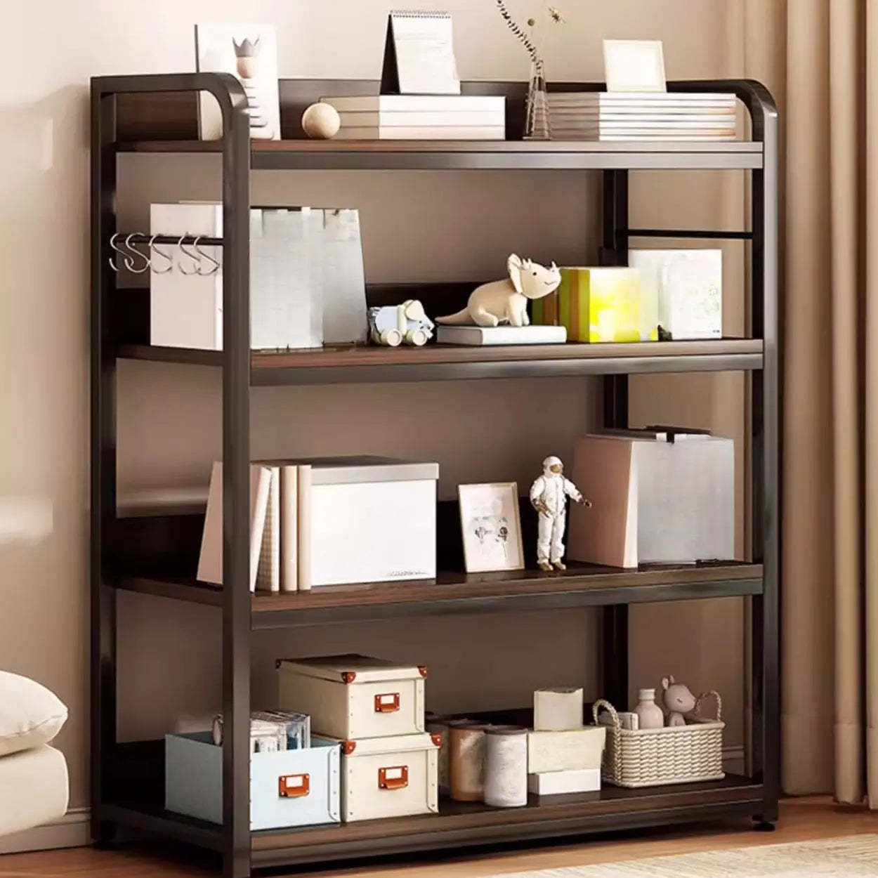 Steel Open-Back Vertical Bookshelf