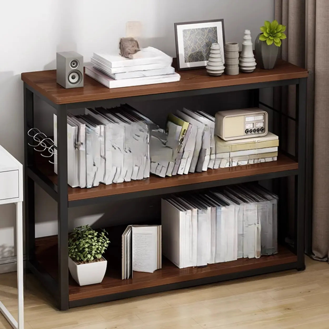 Steel Open-Back Vertical Bookshelf