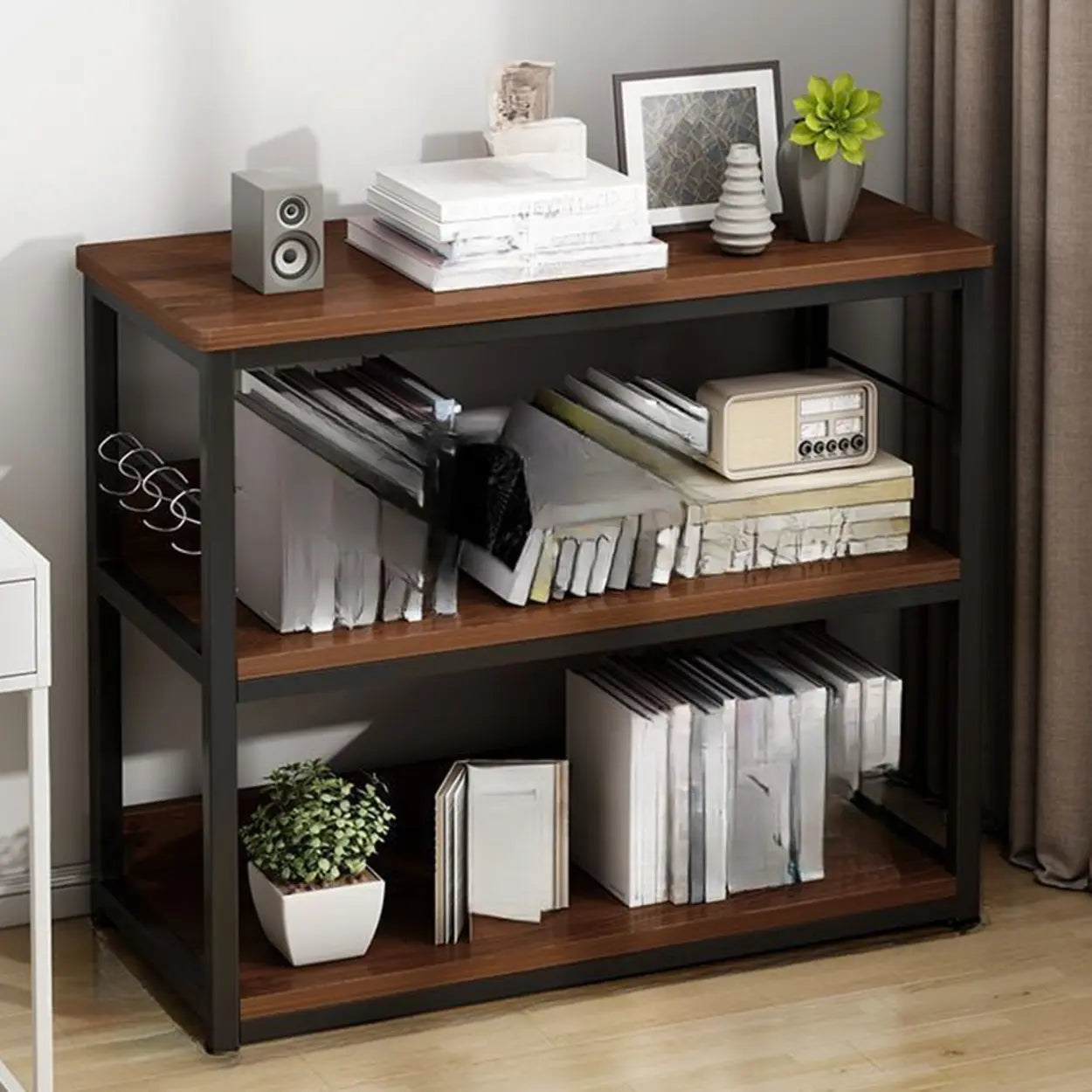 Steel Open-Back Vertical Bookshelf