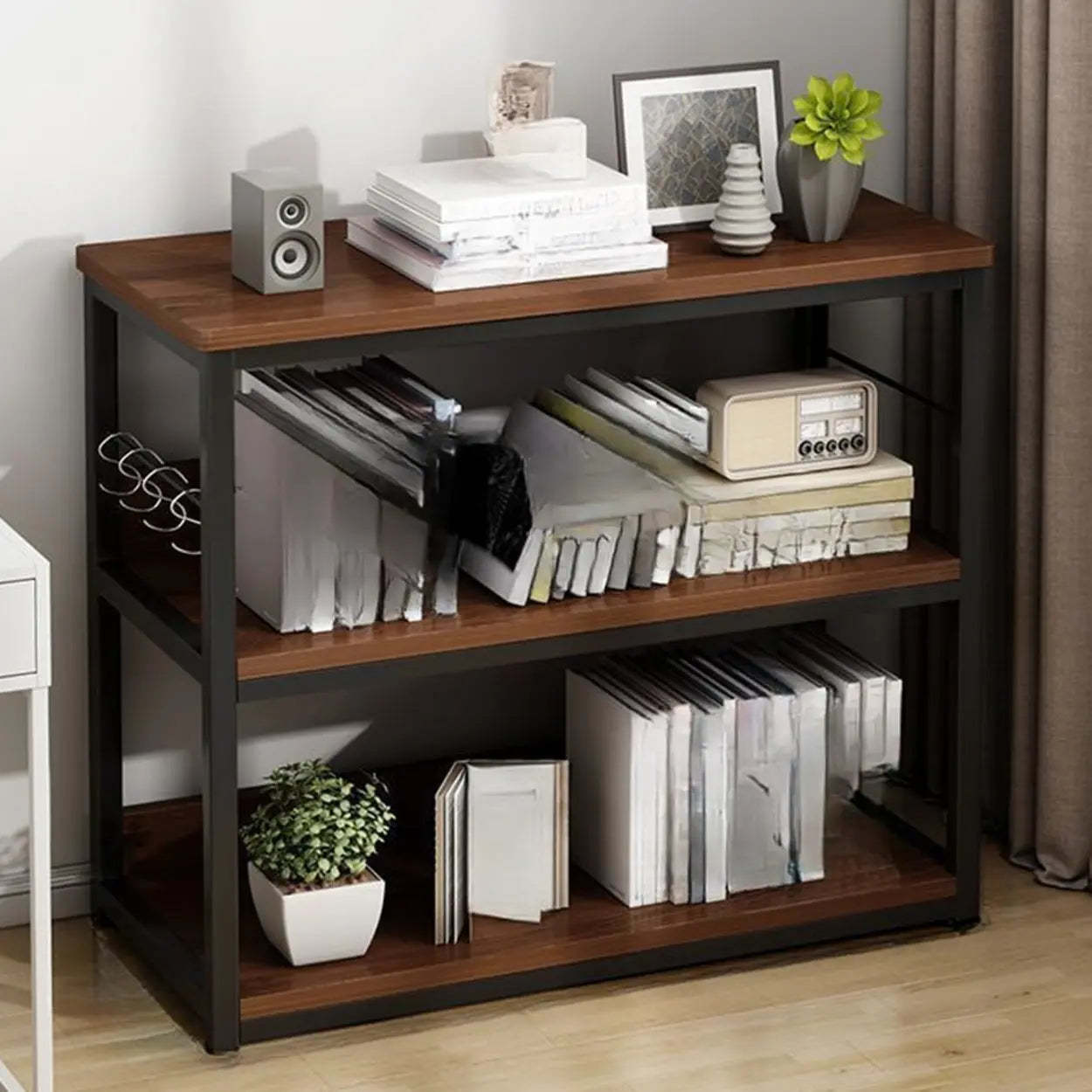Steel Open-Back Vertical Bookshelf