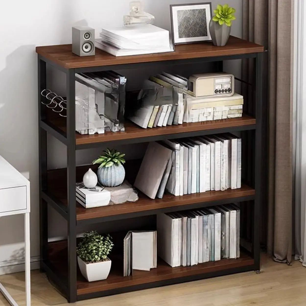 Steel Open-Back Vertical Bookshelf