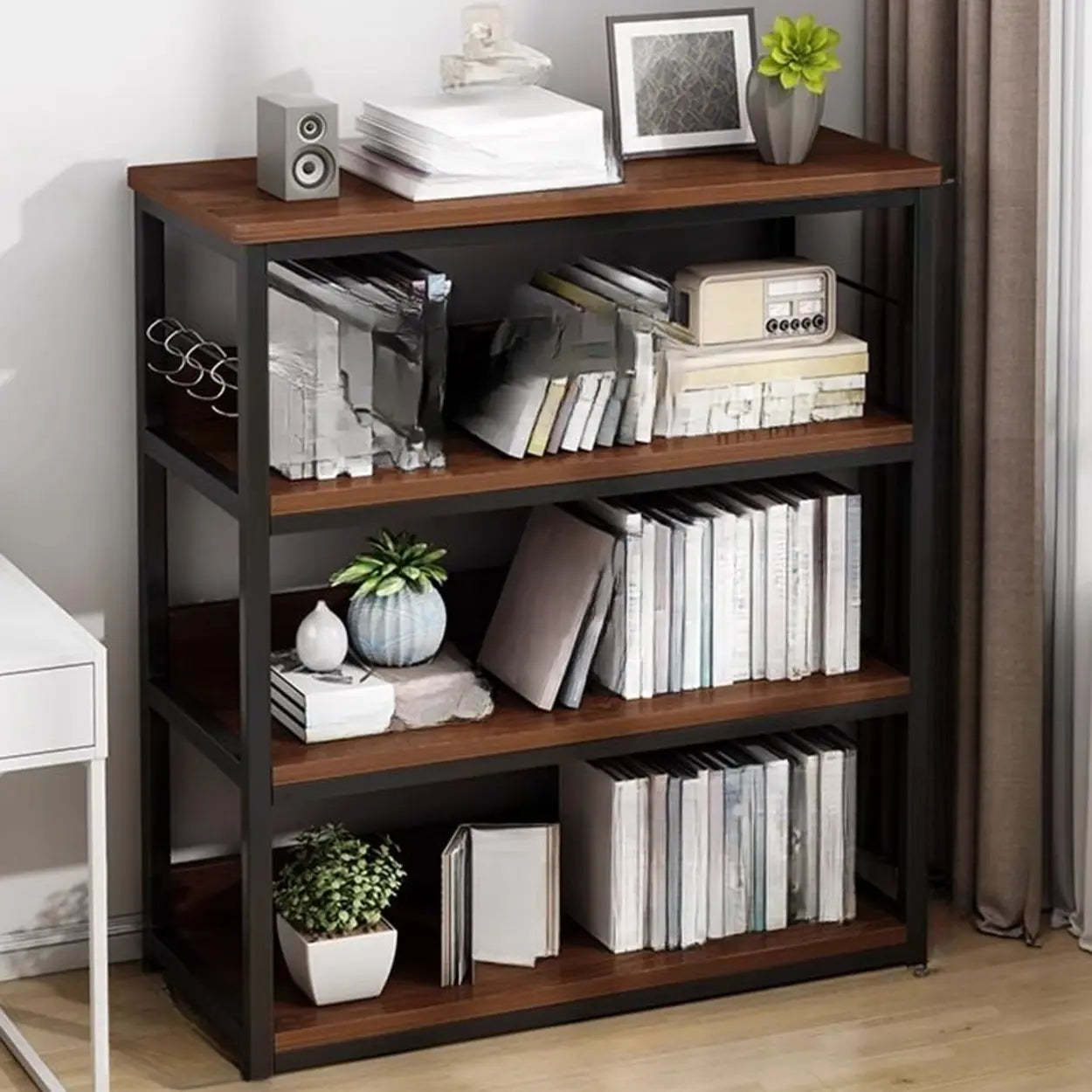 Steel Open-Back Vertical Bookshelf