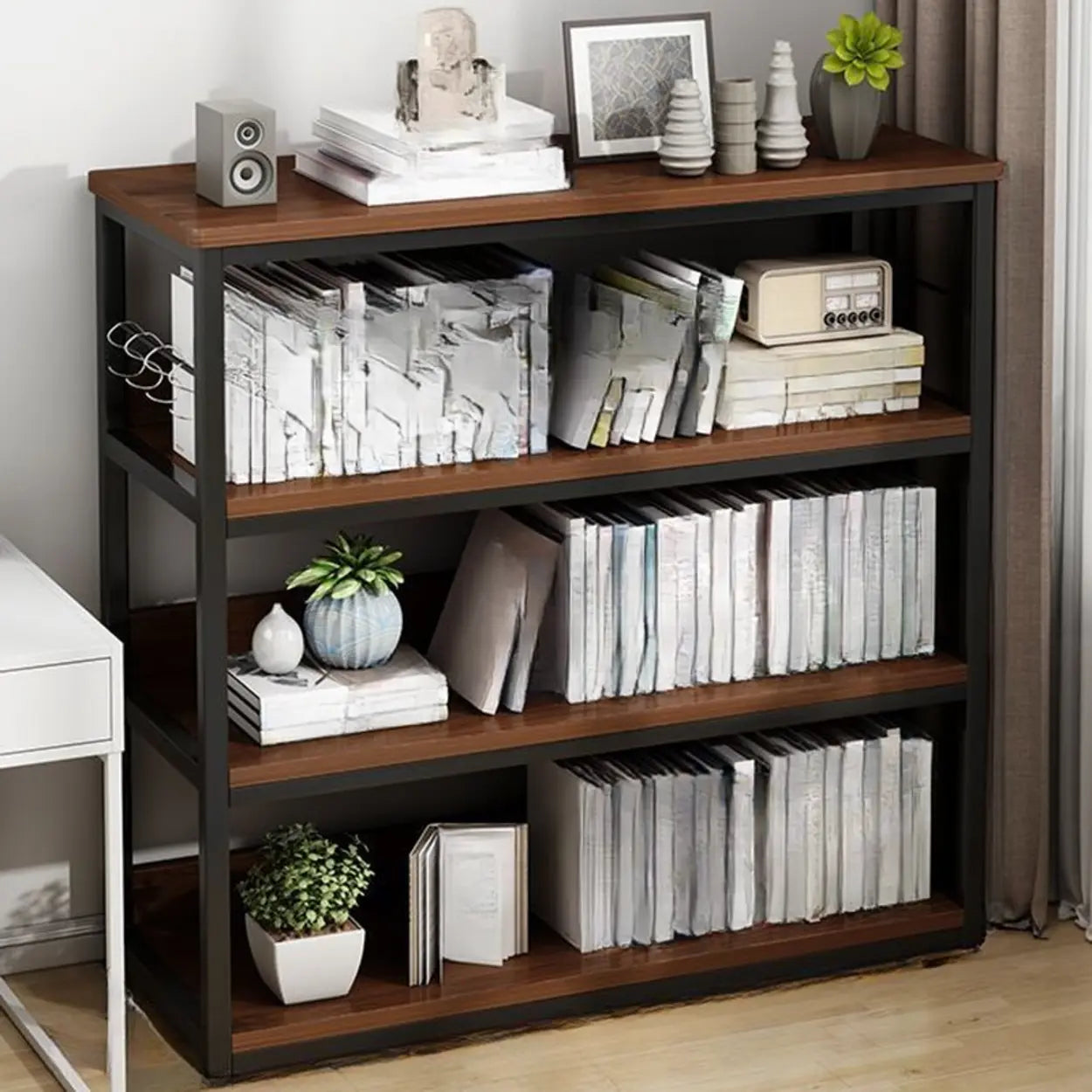 Steel Open-Back Vertical Bookshelf