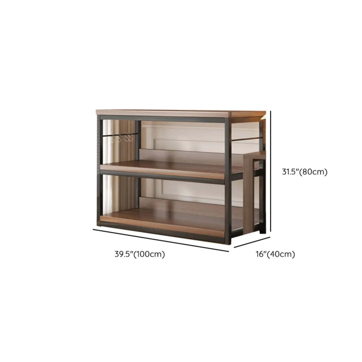 Steel Open-Back Vertical Bookshelf