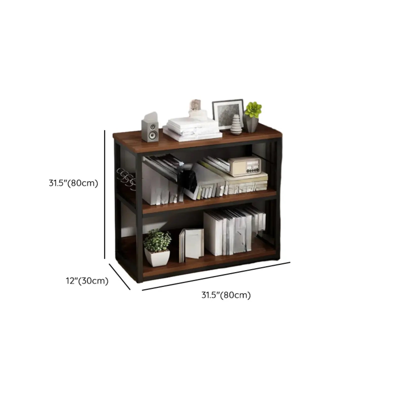 Steel Open-Back Vertical Bookshelf