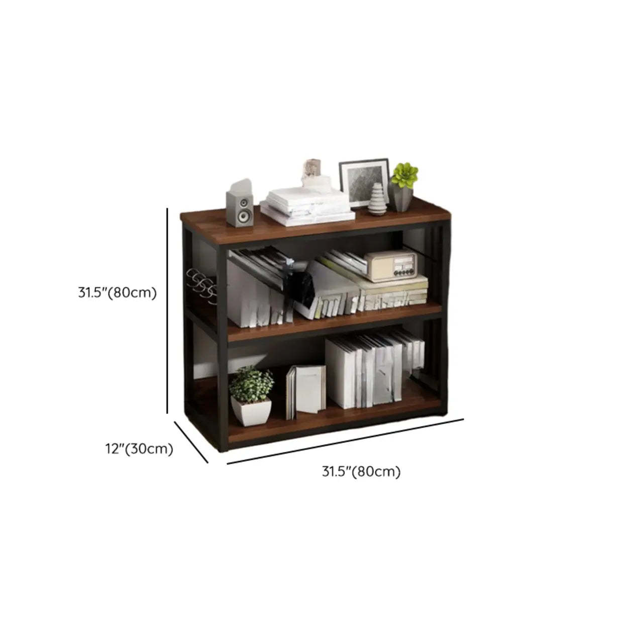 Steel Open-Back Vertical Bookshelf