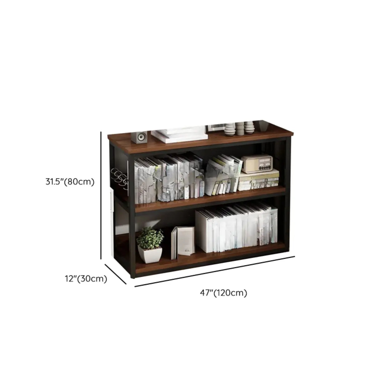 Steel Open-Back Vertical Bookshelf
