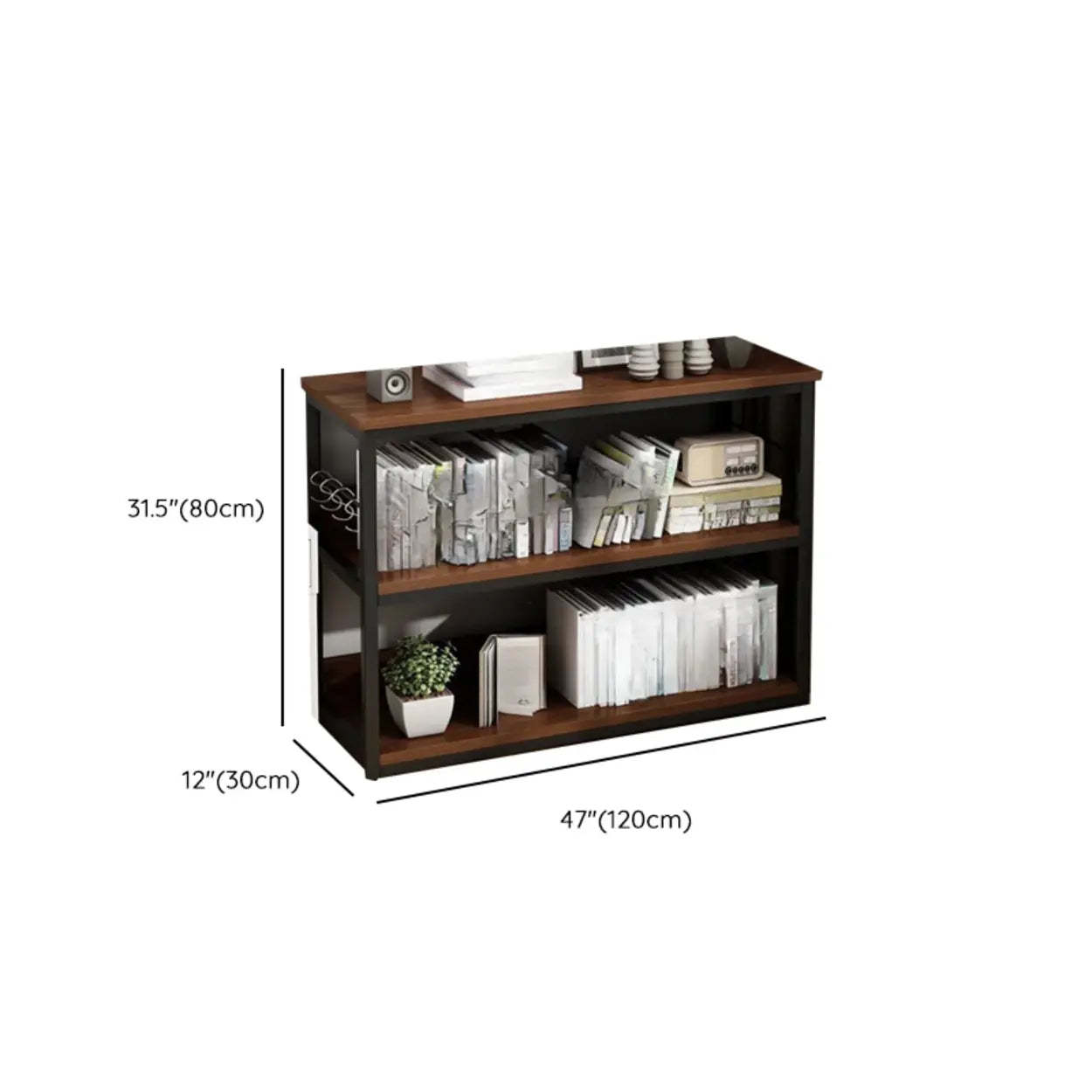 Steel Open-Back Vertical Bookshelf